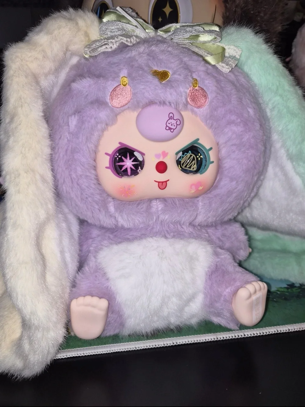Plush Bunny-Ear Doll in Lavender and Mint - Kids Accessories 400 baby three secr